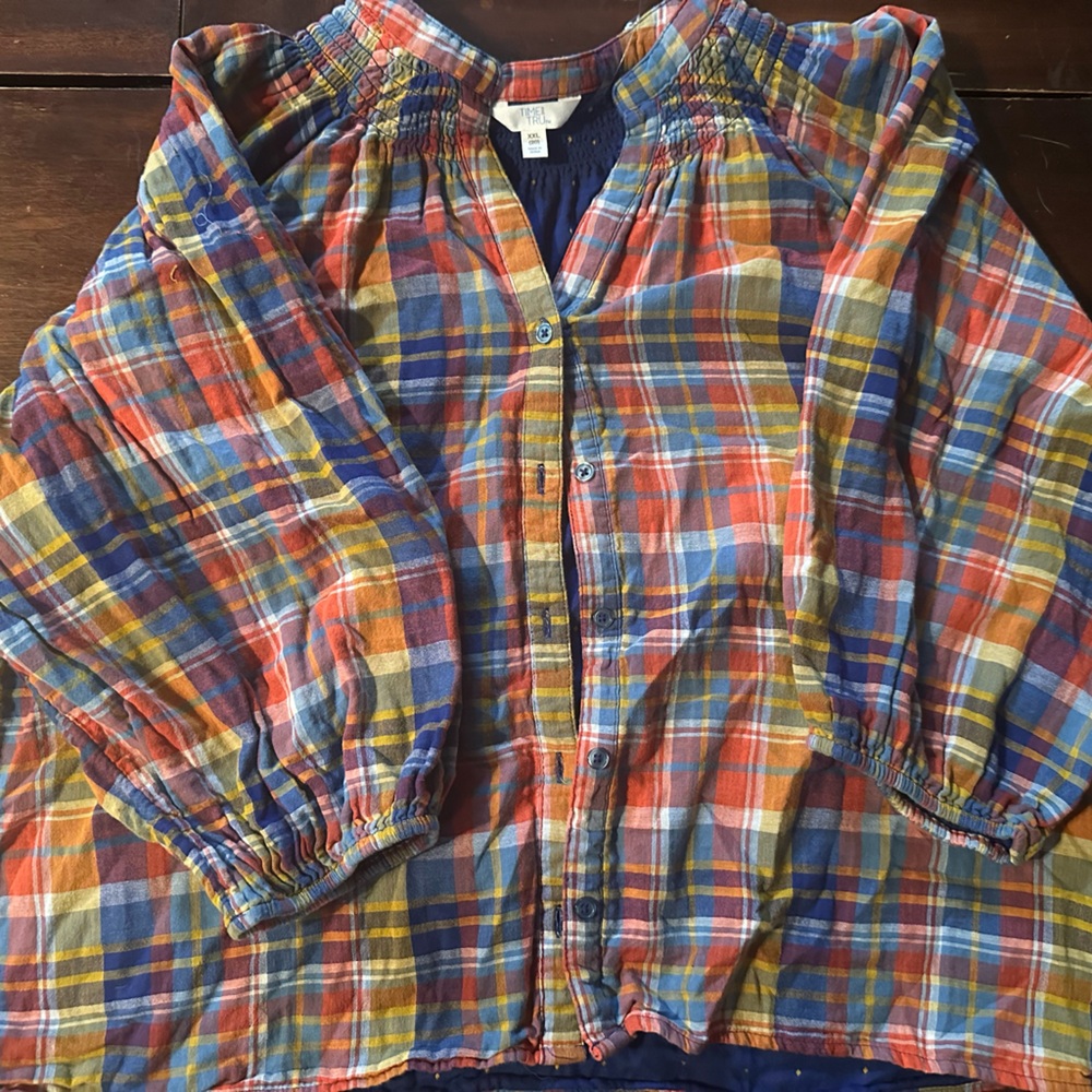 Long sleeve plaid Blouse